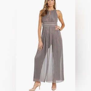R&M Richards Gray Pleated Halter Dress for Work